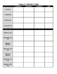 Public Forum Flow Sheet