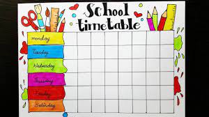 School Timetable Design How To Draw And Color Easy Step By Step For St School Timetable Timetable Design Make School