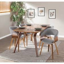 Walnut or walnut + glass. Vintage Mode Mid Century Modern Dining Accent Chair Walnut Brown Light Gray Lumisource Midcentury Modern Dining Table Modern Dining Table Mid Century Modern Dining