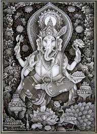 Artistic Ganpati Photo Black And White Ganesha Scroll By Keliki Artist Ngakan Putu Bastiawan Ganesha Drawing Artist Ganesha