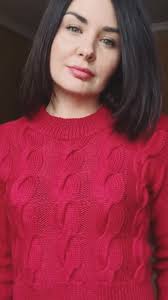 Red cable knit sweater Crop alpaca sweater Alpaca silk sweater Cropped knit  sweater