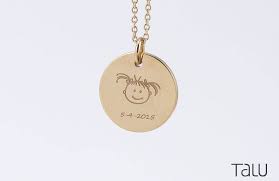 Baby Shower Gift New Mother Gift Mom Gift Gold Necklace Gift For Birth Push Gift Personalized Necklace Baby Girl New Baby Disc Personalized Pendant Gifts For Mom Push Gifts