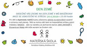 Od výsadby stromů po čištění řek až po hry a řemesla s přírodou. Pozvanka Na Den Zeme Materska Skola Pardubice Polabiny Brozikova 450 Polabiny Brozikova