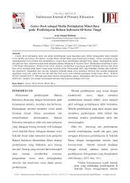 Pembelajaran tematik dapat memberikan pengalaman langsung kepada murid. Pdf Games Book Sebagai Media Peningkatan Minat Baca Pada Pembelajaran Bahasa Indonesia Sd Kelas Tinggi