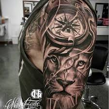 Badass Lion 1 2 Sleeve Tattoo Artist Ig Nashygunz For Shoutouts Click The Li Tattoo Sleeve Designs Sleeve Tattoos Arm Tattoos For Guys