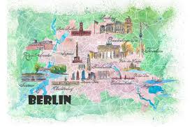 Werfen Sie Einen Blick Auf Unsere Berlin Deutschland Illustrierte Karte Mit Hauptstrassen Sehenswurdi Illustrated Map Etsy Art Painting Original Canvas Painting