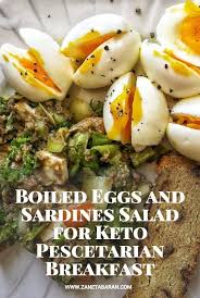 Boiled Eggs And Sardines Salad For Keto Pescatarian Breakfast Zaneta Baran Recipe Sardine Salad Sardine Recipes Sardine Recipes Canned