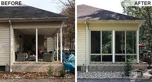 I've been busy laboring away at these new tile floors! Patio Porch Conversions Sunroom Before And After Photos