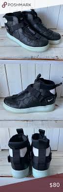 Nike Air Force 1 Mid Utility Black Half Blue In 2020 Nike Air Force Nike Air Blue Nike