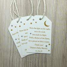 Moon And Stars Burn This Candle Baby Shower Favor Tags Etsy In 2021 Baby Shower Candles Baby Shower Candle Favors Moon Baby Shower