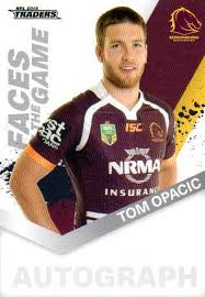 Nq cowboys | instagram tomopacic. 2018 Nrl Traders Faces Of The Game Fg2 Tom Opacic Broncos Diggaz Trading Cards