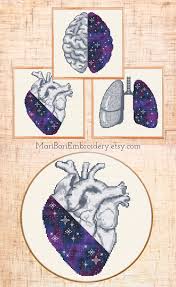 Learn different embroidery stitches as you create this embroidery hoop art project. Large Needlepoint Craft Diy Kits Human Anatomy Pattern Modern Cross Stitch Kit Anatomical Heart Vintage Black And White Embroidery Kit Patterns Craft Supplies Tools