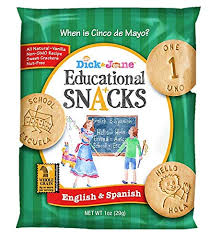 Amazon.com : Dick & Jane Educational Snacks | ENGLISH & SPANISH - 120 bags  featuring Bilingual featuring the numbers 1-10 plus 50 vocab words :  Grocery & Gourmet Food