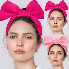 Diadema Rosada Y Blanco Con Lazo