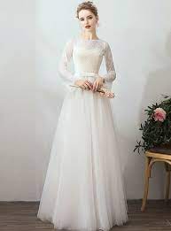 In Stock Ship In 48 Hours Tulle Lace Long Sleeve Wedding Dress With Removable Skirt Gaun Pesta Gaun Perempuan Pakaian Wanita