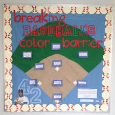 Jackie Robinson Bulletin Board Created By Lenzi Dean Jackie Robinson Activities Jackie Robinson Project Black History Month Bulletin Board