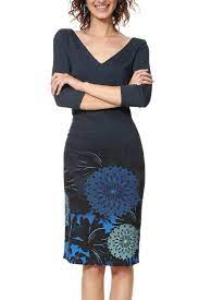 Desigual blue dress Vest Florencia with mandalas - Women's Dress •  Differenta.com