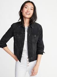 Womens Black And Blue Denim Jacket Distressed Black Denim Jacket For Women Old Navy Distressed Black Jeans Black Denim Jacket Outfit Jackets For Women