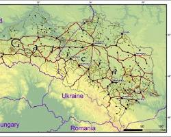 Image of map showing the Habsburg road and canal network