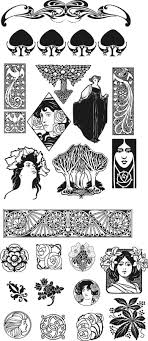Art Nouveau Decorative Elements Ornaments Art Nouveau Pattern Art Nouveau Design Art Nouveau Illustration