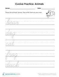 Cursive Practice Printable Worksheets Education Com