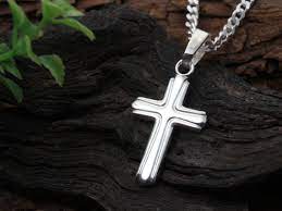 Boys Girls Sterling Silver Small Cross Necklace Small Etsy Silver Chain For Men Cross Pendant Necklace Cross Necklace