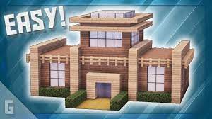 An easy small modern house is the perfect build for a house in the beginning of your survival world, it is made from wood which. Minecraft Wooden Modern House Build Tutorial 44 Youtube