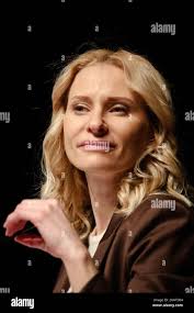 TheCEO of Eastern Europe branch of David Lynch Foundation Olga Diakova is  seen at the press-conference in Kiev, Ukraine,Nov. 17, 2017. Lynch  announced the launch of his charity David Lynch Foundation in