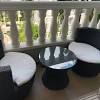 A round table usually takes up less space, but a square table can easily generally you'll need at least 12 inches between the seat of the chair and the underside of the table. 1