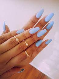 Pin By Jodie Grech On Gel Nail Designs Blue Matte Nails Nails Cute Nails