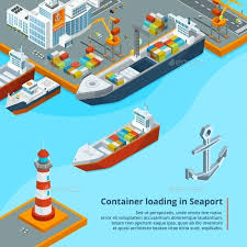 Dry Cargo Ship With Containers Cargo Ship Illustration Cargo Shipping Ship