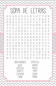 Juegos De Baby Shower Sopa De Letras1 Juegos Baby Shower Nino Dinamicas Para Baby Shower Juegos Para Baby Shower