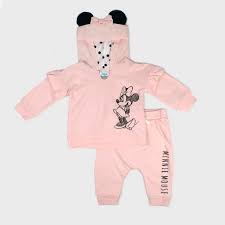 Baby Girls Disney Mickey Mouse Friends Minnie Mouse Hooded Sweatshirt And Kangaroo Pocket Joggers Set Pink Target