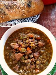 Italian Lentil Soup With Sausage Lentil Sausage Soup Lentil Soup Recipes Soup Recipes