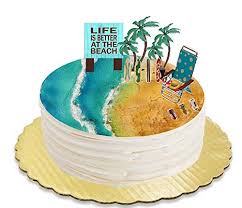 Add metallic gold accents and zesty citrus fruits for a colorful, artistic confection. Life Is Better At The Beach Surf Boards Beach Chair Beer Cans And Palm Trees Plaque Cake Decoration Topper Amazon Com Grocery Gourmet Food