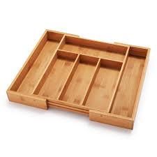 Adjustable dividers hold more utensils by letting you stack handles in opposite directions. Expandable Bamboo Silverware Tray Sur La Table