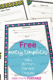 5 Poetry Styles To Engage Readers And Writers Notes From The Portable Poetry Templates Teaching Poetry Poetry Lessons
