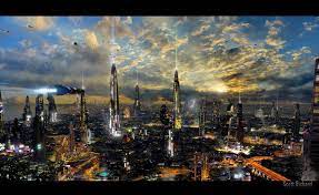 Futuristic City 4 By Scott Richard Futuristic City City Wallpaper Futuristic Art
