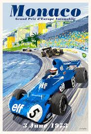 The monaco grand prix (french: Retro Style 1973 Monaco Grand Prix Poster On Behance