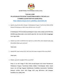Permohonan program transformasi minda online 2016. Soalan Lazim Ptm Soalan Soalan Pdf