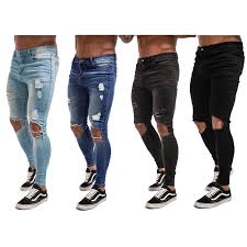 Compre Gingtto Dos Homens Skinny Jeans Super Spray No Tornozelo De Algodao Leve Ajuste Apertado Rasgado Reparado Preto Azul Cinza Plus Size 28 34 De Oldriver 418 2 Pt Dhgate Com