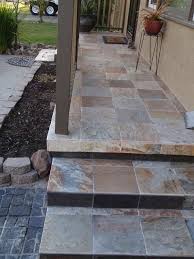 With porcelain tile, you can create a beautiful, customized look for the floor. Ideas For My Front Porch Tile Exterior Tiles Outside Steps Porch Tile