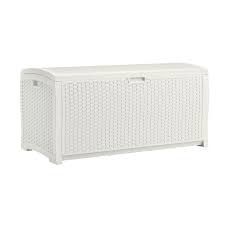 Suncast 99 Gal Resin Deck Box Db9200wd The Home Depot In 2020 Resin Deck Box Patio Storage Box Outdoor Storage