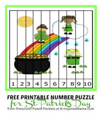 Make practicing counting to 12 fun with these free watermelon printables. A Cute Kids Printable Number Puzzle For St Patrick S Day