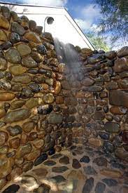 River Rock Bathroom Floor Riverstone Outdoor Shower 5 Outdoor Shower Outdoor Bath Outdoor Stone