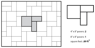 Square paver pattern 45 degree with tessellated feature border charcoal patio pavers in stretcher bond design with oatmeal border port coloured square pavers in stack bond pattern with charcoal border Paver Calculator And Price Estimator Inch Calculator