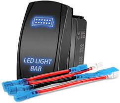 These wire light 12v have copper wirings and uniform brightness. Amazon Com Led Light Bar Rocker Switch 4wdking Momentary On Off Push Button Toggle Switch With Jumper Wire 5 Pins Blue Led Lights 20a 12v Blue Light Lj34 Industrial Scientific