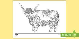 It's thursday again, the the sun is shining brightly, but the temperature has dropped considerably and i can see lovely autumn colours everywhere. Highland Cow Outline Mindfulness Colouring Sheet Twinkl