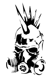 Punk Gas Mask Stencil By Skayp Gas Mask Art Gas Mask Drawing Stencil Graffiti
