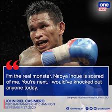 Filipino boxing champion John Riel Casimero called out Naoya Inoue after  his three-round victory over Duke Micah to defend his WBO Bantamweight  belt. Casimero and Inoue were supposed to lock horns in